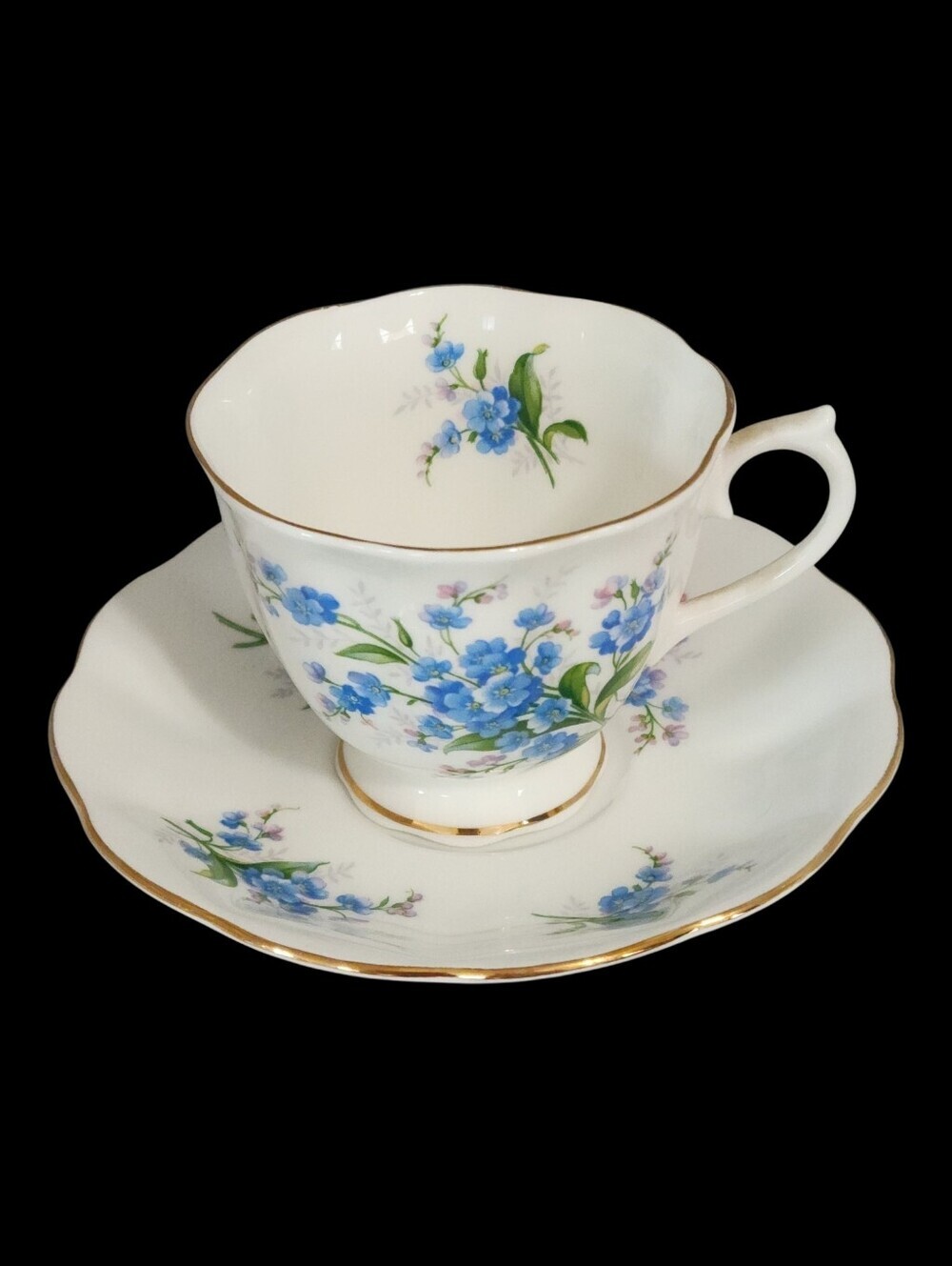 Royal Albert Bone China Tea Cup & Saucer Flower Of The Month July Forget Me Not